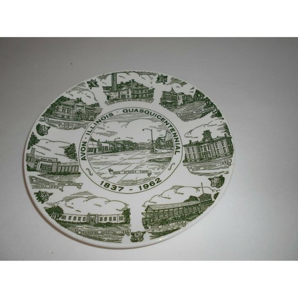 Illinois Quasquicentennial Souvenir Plate 10" diameter Vintage 1962 Avon - Picture 1 of 3